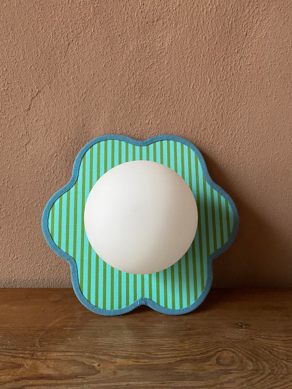 Striped Bloom Applique | Lime